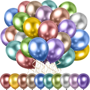 1ШТ 12-дюймовые красочные воздушные шары для вечеринки Хромированный металлический гелиевый шар для арки на День рождения, свадебного душа, украшения для Рождественской вечеринки