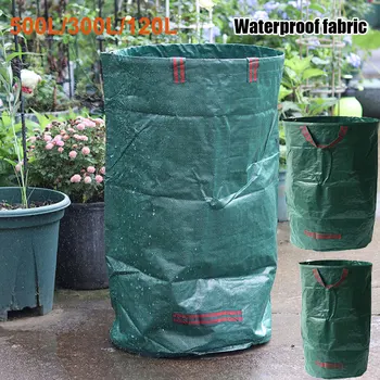 120Л / 500Л / 300Л Садовый мешок для мусора Прочный Многоразовый Контейнер для дворовых листьев, сорняков, травы, сумка для хранения Складного мусора