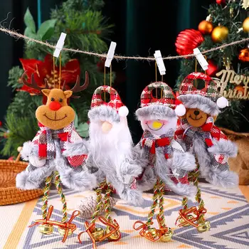 Рождественский кулон Тонкой работы Рождественская елка Подвесная кукла Украшение для вечеринки Праздничное Украшение дома