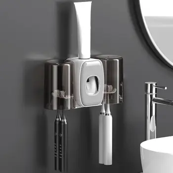 Простой настенный ленивый автоматический набор для выдавливания зубной пасты и держатель для зубной щетки с утешителем