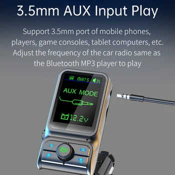 Автомобильный FM-плеер Передатчик QC3 0 Поддерживает Bluetooth-совместимый MP3-адаптер