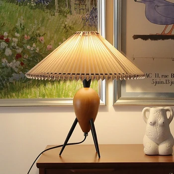 Винтажная настольная лампа искусство плиссированный древний сюрприз одинокий ветер дизайнер проживание в семье гостиная спальня кабинет украшенный декоративными элементами