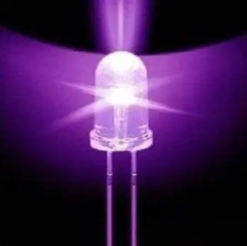100шт F5 5 мм Круглый Ультрафиолетовый Светодиодный УФ-Свет 390-395nm Фиолетовая Лампа diy электроника diy electronics