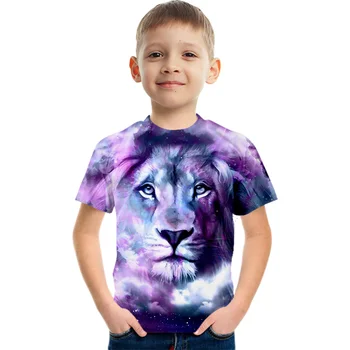 Футболка с принтом Маленького льва, модная повседневная футболка унисекс с коротким рукавом, футболка с 3D принтом, новые детские