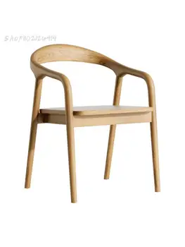 Стул из цельного дерева, обеденный стул, домашнее современное минималистичное кресло со спинкой, ресторан, кафе, кресло для переговоров, кресло для учебы