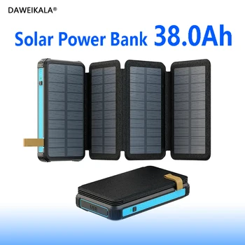 Банк солнечной энергии Водонепроницаемый Открытый Кемпинг Портативные Складные Солнечные панели 5V 2A USB Выход Солнечная Энергия для телефона Реальная емкость