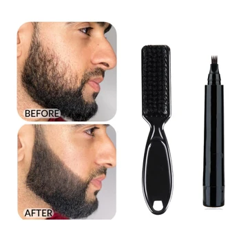 Кисточка для бороды с водостойкой формулой, ручка для бороды, инновационный тренд, улучшающий покрытие бороды, уход за бородой, водостойкий карандаш-наполнитель, точный карандаш