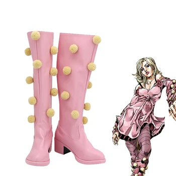 JoJo's Bizarre Adventure 7 Ботинки для косплея Lucy Steel Steel Ball Run Розовые туфли Lucy Steel на заказ любого размера
