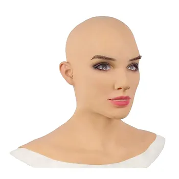 Маска на всю голову для взрослых, высококачественный силиконовый головной Убор Кроссдрессера в форме женщины, Аксессуар для Косплея на Хэллоуин Masque Horreur
