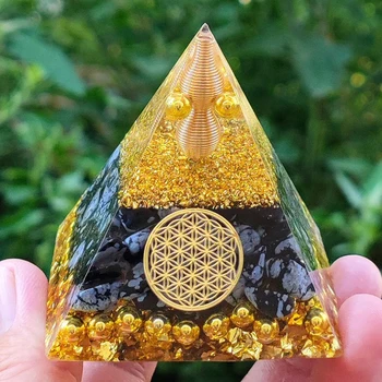 Генератор энергии из кристалла натурального камня аметиста, Оргоновая пирамида для защиты от электронной энергии, исцеляющая медитация, кристалл оргонита, чакра