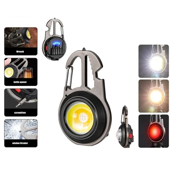 Светодиодные фонарики-брелки, водонепроницаемые Портативные Компактные многофункциональные USB-светодиодные фонари для кемпинга, пеших прогулок и путешествий
