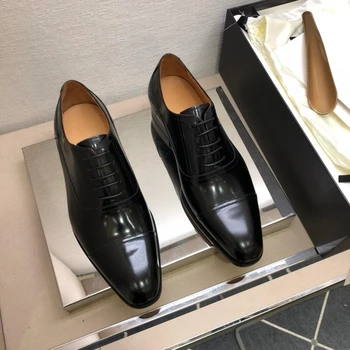 Высококачественная официальная деловая кожаная обувь, мужская модная повседневная мужская кожаная обувь из телячьей кожи, мужская обувь из натуральной кожи
