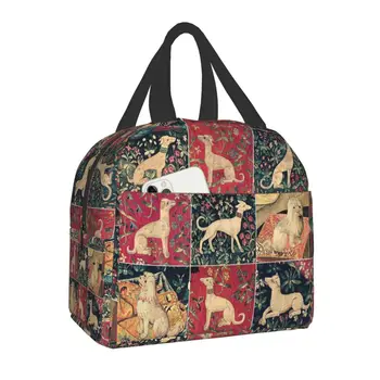 Средневековая борзая, Изолированные сумки для ланча для женщин, Уиппет, Сайтхаунд, термоохладитель для собак, коробка для бенто, кемпинг, путешествия
