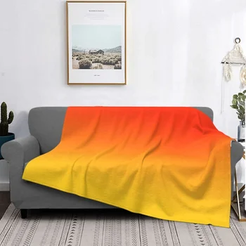 Градиентное цветастое одеяло из флиса и бархата в клетку Super m с эффектом ОМБРЕ, ГРАДИЕНТНЫЕ ОРАНЖЕВЫЕ, красные И желтые покрывала для дивана, покрывало на кровать