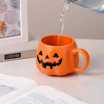 Креативная тыквенная чашка, Винтажная мультяшная пара, Кружка, керамическая чашка для воды, Кофейные чашки на Хэллоуин, украшение для Хэллоуина