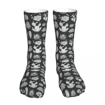 Носки для новинок унисекс с принтом кактуса, зимние носки, теплые толстые вязаные Мягкие повседневные носки