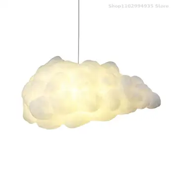 Подвесной светильник Nordic Simulation Cloud для гостиной, ресторана, детской комнаты, шелковое хлопковое светодиодное освещение для внутреннего декора