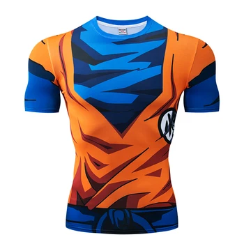 Seven Dragon Ball - Оригинальная 3D футболка, Высококачественный мужской компрессионный летний костюм для фитнеса с коротким рукавом