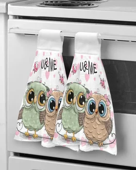 Детское полотенце для рук с милыми мультяшными совами и бабочками, впитывающее кухонное полотенце из микрофибры, полотенце для мытья посуды, Кухонные инструменты