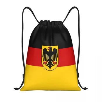 Изготовленные на заказ сумки с завязками под флаг Германии для покупок Рюкзаки для йоги Женские Мужские Немецкие Патриотические Спортивные сумки для спортзала