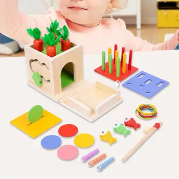 Игровой набор для малышей Монтессори, деревянная коробка для игрушек, развивающие игрушки для малышей Монтессори, развивающие игрушки для детей 1, 2, 3 лет