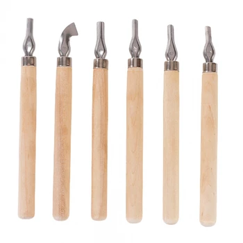 6шт профессиональных наборов инструментов для резьбы по дереву из марганцевой стали для мастеров по дереву с базовой детализацией
