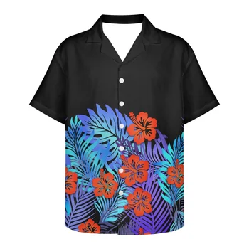 Полинезия, Лето 2023, Новый дизайн одежды, Гавайи, Самоа, свободные модные мужские рубашки с короткими рукавами, Новые дизайнерские мужские рубашки с V-образным вырезом.