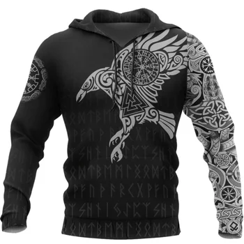 Vikin Te Raven of Tattoo с 3D принтом, мужские свитера в стиле араджуку в стиле ретро, осенние свитера в стиле ооди, Повседневная уличная одежда в стиле ооди