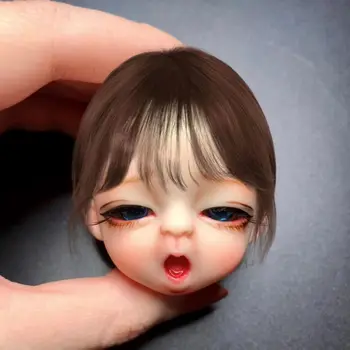Новая голова куклы 1/8 с макияжем для тела, голова куклы для спящей девочки с макияжем для девочки, голова куклы с 3D разноцветными глазами