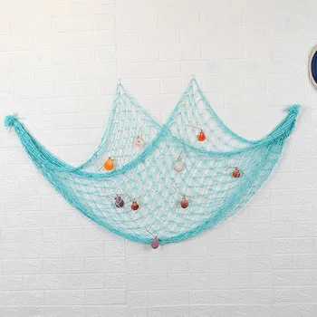 Рыболовная сеть в стиле Средиземного моря, 1 шт., декор для вечеринки в честь дня рождения, гобелены, орнамент в виде морской раковины