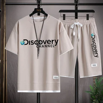 Мужская баскетбольная футболка и шорты Discovery с 3D-принтом, комплект Sports Goal, Дышащие брюки, летние тренировки для фитнеса