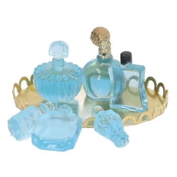 Миниатюрная модель аромата 1:12 1:6 Флаконы духов Golden Tray Dollhouse для украшения своими руками