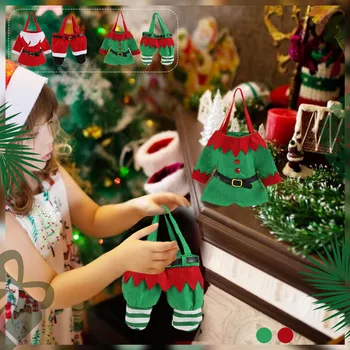 Креативный Рождественский подарочный пакет Рождественские украшения 2024 Сумка для брюк Санта Клауса Рождественский подарок Сумка для конфет Подвеска в виде Рождественской елки
