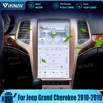 Для Jeep Grand Cherokee 2010-2018 2019 Автомобильный Радиоприемник с Сенсорным Экраном 13,6 дюймов, Обновление Беспроводного Мультимедийного Плеера CarPlay, 8-Ядерный Стерео