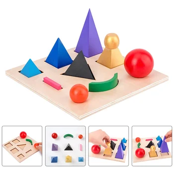 Игрушки для малышей, учебные пособия с трехмерными символами, деревянная синтаксическая головоломка, обучающий строительный блок, Стереоскопический