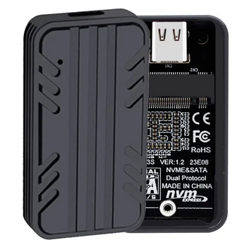 NVMe SATA SSD Корпус Type-C USB3.1 Внешний Жесткий Диск Gen2 10 Гбит/с Адаптер Для Жесткого диска Из алюминиевого сплава для M.2 2230 SSD