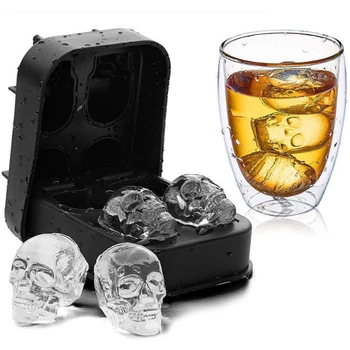 Силиконовая форма с 3D черепом, форма для кубиков льда, форма для приготовления кубиков льда, форма для льда для виски, вина, коктейлей, форма для кубиков льда, форма для шариков льда