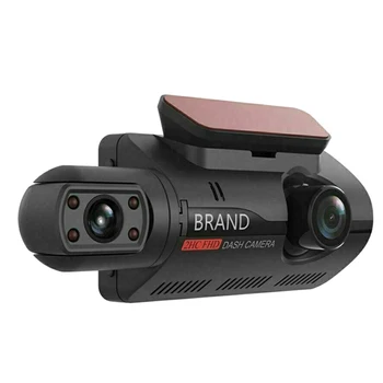 Автомобильный видеорегистратор с двумя объективами, фронтальная и внутренняя камеры, видеорегистратор для вождения, парковочный монитор, ночное видение, G-сенсор 1080P