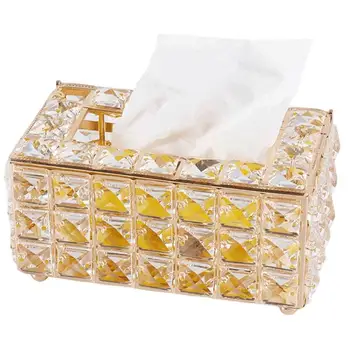 Современный хрустальный держатель коробки для салфеток, выдвижной ящик для чайного столика в гостиной, Королевский квадратный футляр, украшение, держатель для салфеток, домашнее хранилище