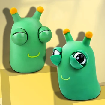 Новая креативная забавная игрушка для выжимания лопнувших глазных яблок, игрушки для прищипывания зеленых глазных гусениц для взрослых и детей, игрушка-непоседа для снятия стресса.