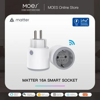 MOES Smart Plug Имеет значение Розетка Wi-Fi 16A Smart Timer Розетка Монитор питания Поддержка TUYA Apple Homekit Работа С Google Home Alexa