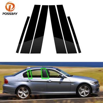Для BMW 3-Series E90 2005-2012 Автомобильные полированные стойки стоек, оконная накладка, наклейка на колонну BC, аксессуары для укладки, внешние детали