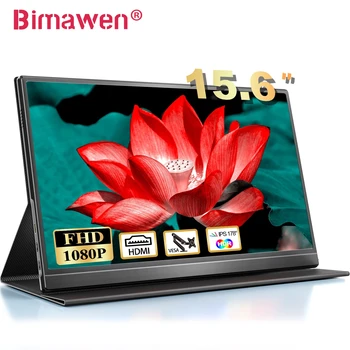 Bimawen 15,6-дюймовый Портативный монитор FHD 1080P Для ноутбука USB C HDMI Игровой Ультратонкий IPS-дисплей С Smart Cover HDR Plug & Play