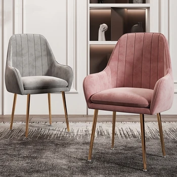 Обеденные стулья, скандинавские Современные минималистичные стулья для гостиной, диван Flanne, стулья для кухни, стул для макияжа в спальне с подушкой