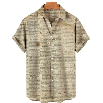 Новинка лета, мужская Гавайская повседневная рубашка в стиле ретро с коротким рукавом, мужская дизайнерская одежда для мужчин, блузка с цветочным рисунком, Винтажная одежда