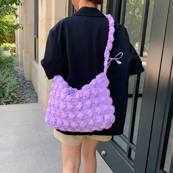 Стеганая сумка через плечо с подкладкой Женская плиссированная сумка Bubbles Cloud Через плечо Большая модная сумка-тоут Дизайнерская сумка Повседневная сумка-портмоне
