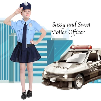 Милые девочки, крошечный полицейский, игровая форма для косплея, детский крутой костюм на Хэллоуин